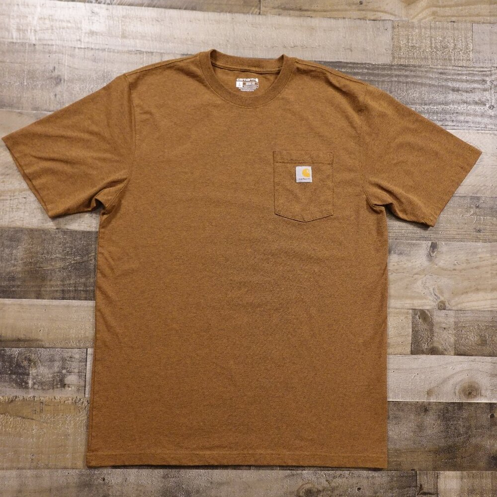 Carhartt K87 Workwear Pocket T-Shirt Men’s Large‎ Tall Brown Loose Fit